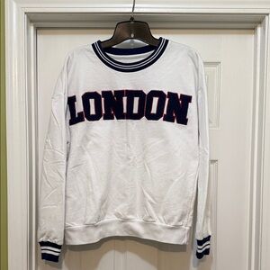 Freeze White and Navy London Crewneck Sweatshirt - size M
